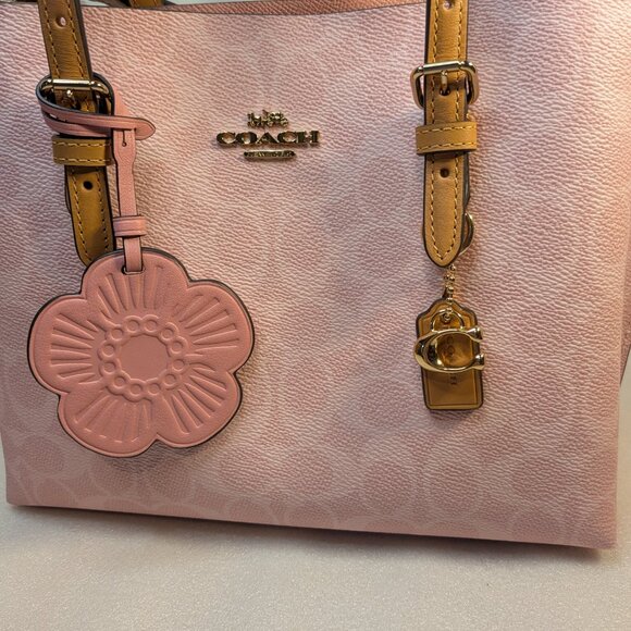 NWT Coach Mollie Tote Bag 25 In Signature Canvas With Charms (CER24) - Picture 8 of 12